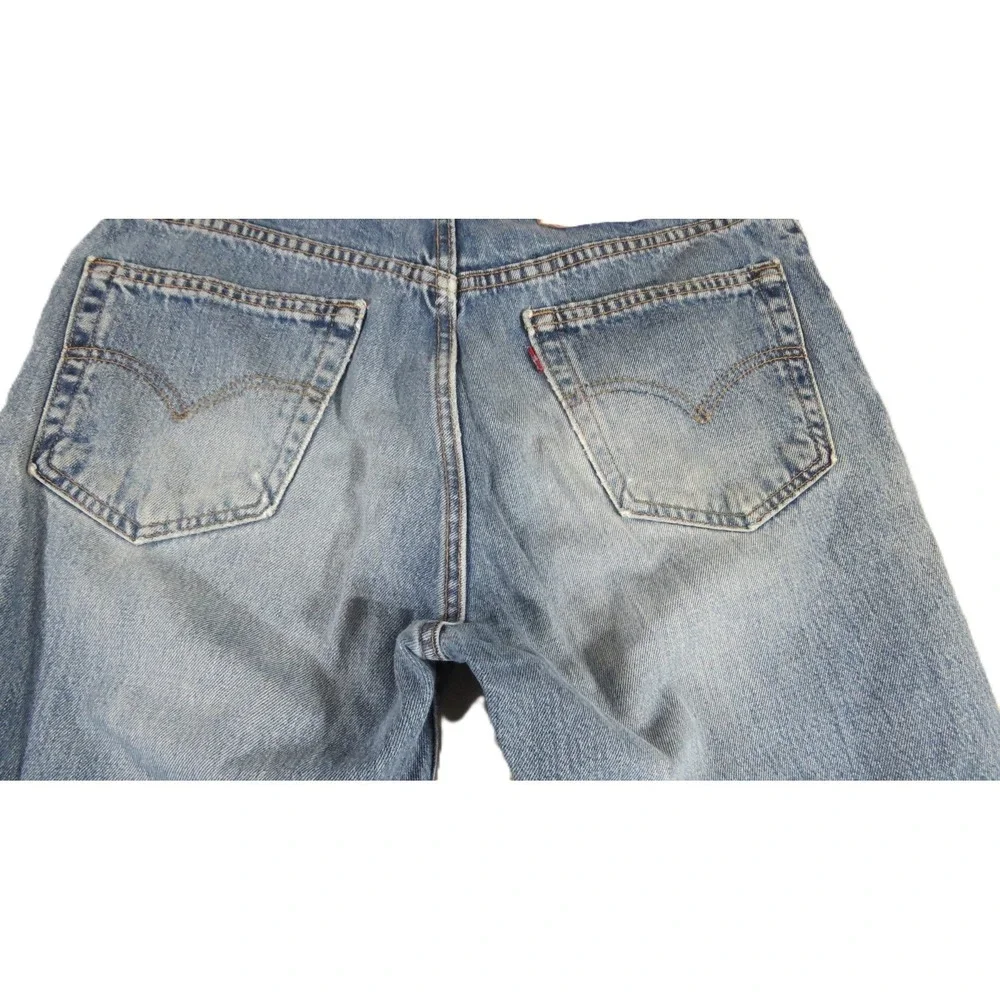Levis VTG 90s 505 Straight Denim‎ Jeans Men 34x32 Light Wash Blue Made in USA